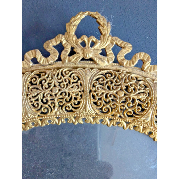 VINTAGE Ornate GOLD FILIGREE FRAME OVAL - Picture 4 of 7